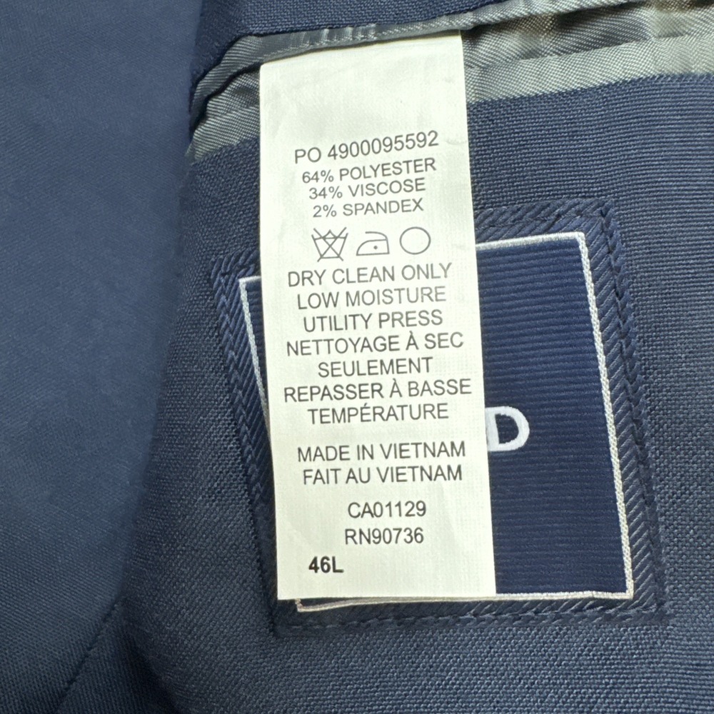Izod Blazer Sz 46L Blue Multi Color Windowpane Plaid Preppy Sports Coat Jacket - Picture 7 of 12